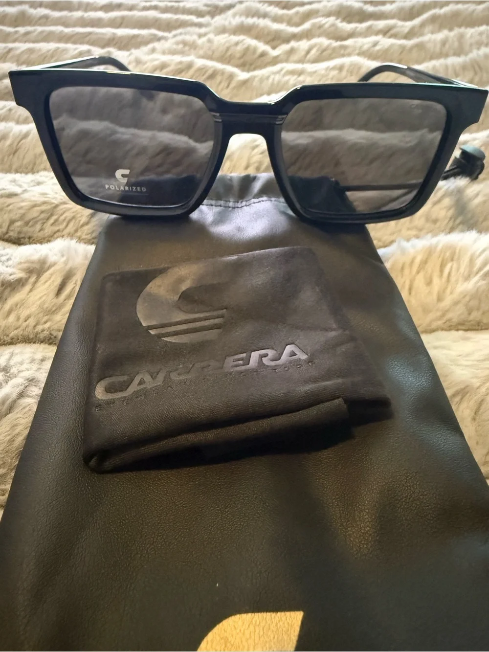 Carrera Men’s Black Square Polarized Sunglasses